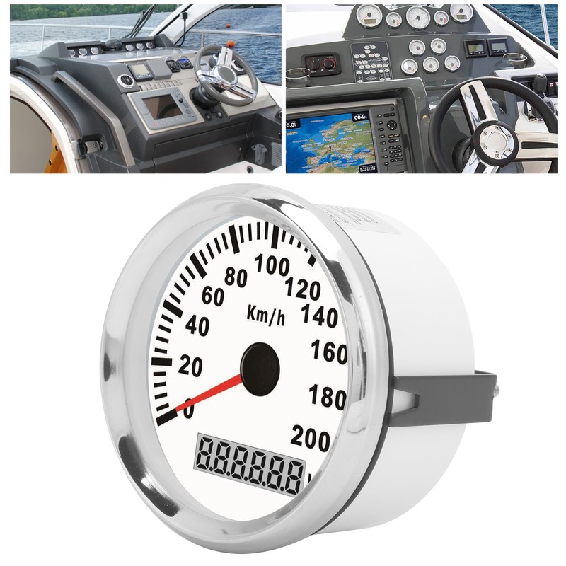 3‑3/8in Speed Gauge GPS 200km/h 12V/24V for Ship Yacht Motorcycle