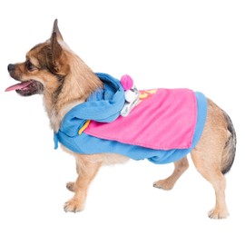 Disfraz de perro de Sésamo Street Super Grover para perros de tamaño pequeño, mediano, grande o extragrande, perfecto para Halloween, fiestas, fotografías, regalos para amantes de los perros (S)