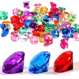 通用 75 Colorful Acrylic Gems Plastic Gems for Pirate Treasure Party Decoration Table Decoration Vase Filler Aquarium etc (Multicolor)