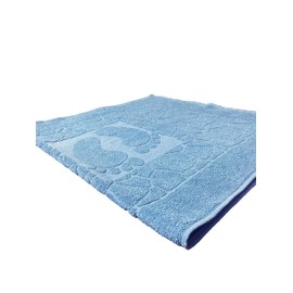 OG-ER Bath Mat Set, 2-Piece Terry Cloth Shower Mat, Washable Shower Mat & Bath Mat, 100% Cotton, Absorbent & Quick Drying (Light Blue, 50 x 70 cm)