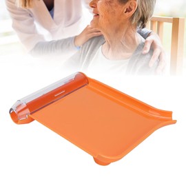 Pill Counting Tray with Spatula Transparent Lid, Clear Chute Cover Orange Non‑Contact Clean Pills Dispenser Tray