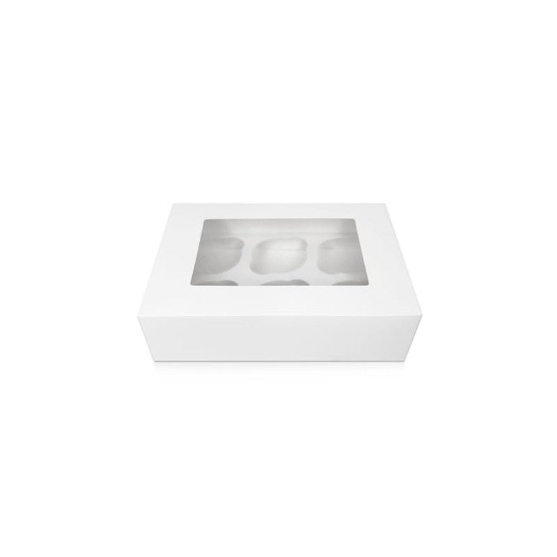 FALGUN 10 x Premium White 6 Hole Cavity Cupcake Boxes