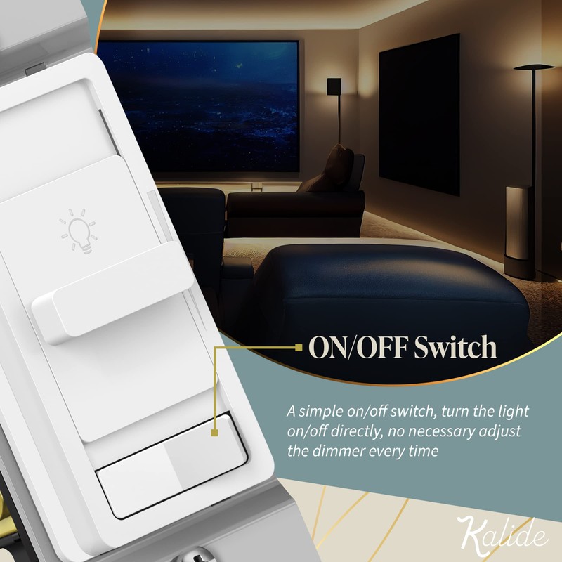 TOPGREENER Paddle Dimmer Light Switch for 200W Dimmable LED/CFL Lights,