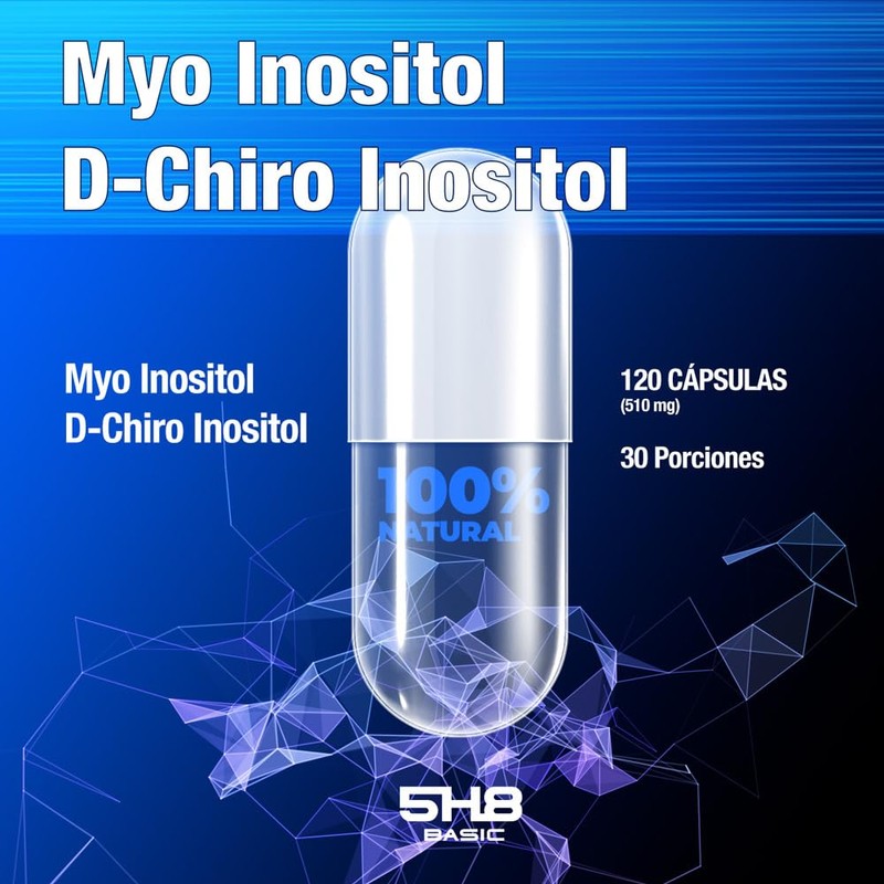 5H8 Myo Inositol y D-Chiro Inositol 500 mg - Suplemento
