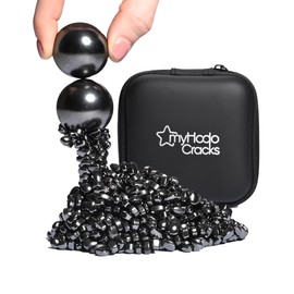 Crack Magnets Black Bundle 550+ Mini Fidget Magnets & 2 XL Magnetic Spheres