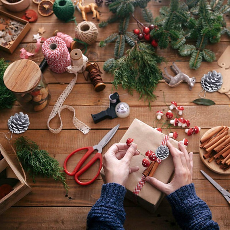 Christmas Pine Cones, 18 Pieces Mini Natural Pine Cone with