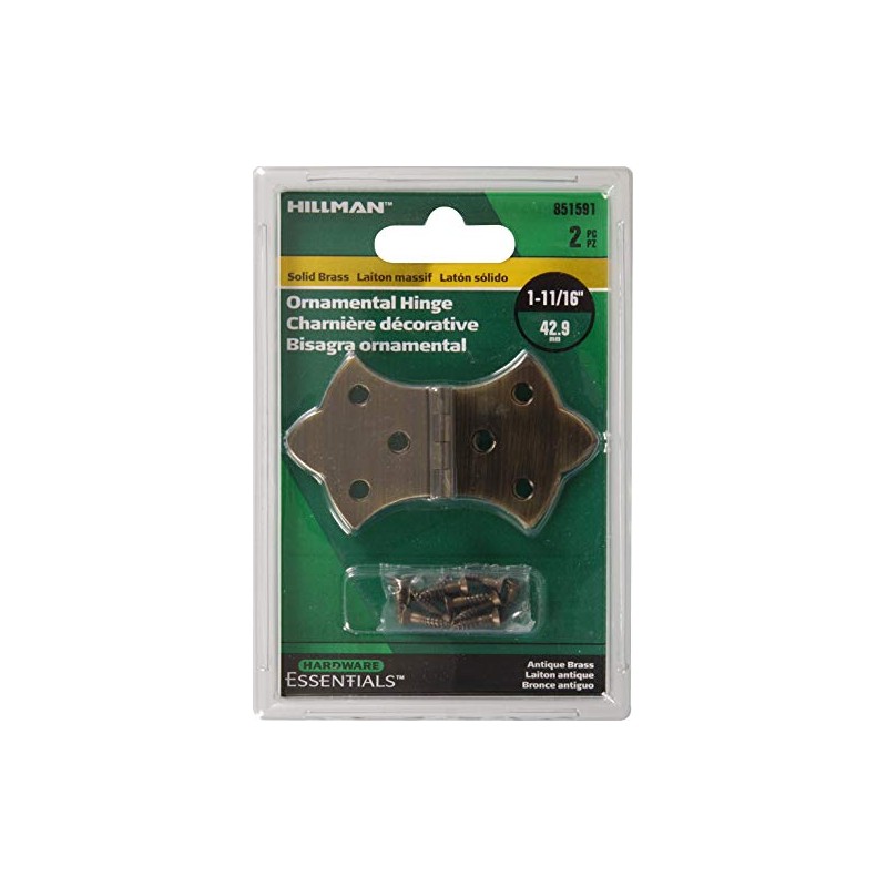 The Hillman Group 851591 1-11/16 x 3-1/16-Inch Solid Brass Decorative