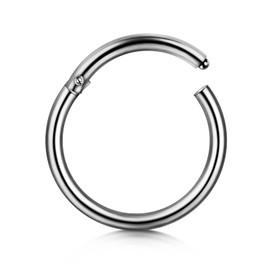 D.Bella Grade 23 Solid Titanium 14G Belly Button Rings 8mm Belly Hoop 14 Gauge Septum Rings Jewelry