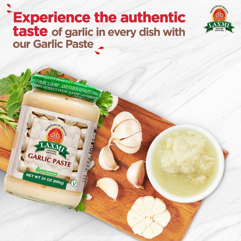 Laxmi Garlic Paste 24oz | Premium quality and pure Garlic,