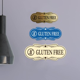 Designer Gluten Free Sign (Ivory/Dark Brown) - Small