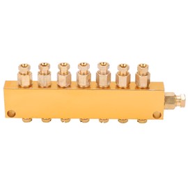 Oil Distributor Adjustable Brass Lube Piston Separator Divider Valve Lubrication System1 in 7 Out