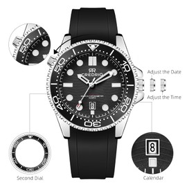 OXFANITE Mens Watches Waterproof Rubber Band Watch for Men Luminous Hands and Markers Date Display Wrist Watch
