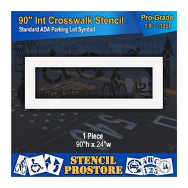 Pavement Stencils - 90 inch - International Crosswalk - for Pedestrian Traffic - 90" x 24" x 1/8" (128 mil) - Pro-Grade