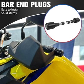 WORLDMOTOP Motorcycle Handle Bar End Grips Plug Weights Hand Grips Plug Caps Replacement for Suzuki DL650 DL650A DL650XA 2015-2024