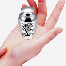 1pcs 6.5cm Small Urns Mini Cremation Human Ashes Holder Aluminum Alloy Memorial Keepsake Ash Funeral Urn for Pet Small Ashes Urns for dog pet(Silver)