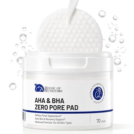 Glycolic Acid Exfoliating Toner Pads with AHA & BHA | Zero Pore Refining Face Peel Pads for Smooth Skin Texture & Oil Control | Treatment for Acne, Dark Spots & Gentle Resurfacing (70 Count)