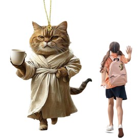 1 x Cat Key Holder, Funny Cute Cat Goods, Acrylic Key Holder, Shiba Inu Goods, Elegant Cat, Mascot, Keychain, Can be hung on a Key Car Backpack, etc