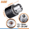 GANYEE 1.5-13mm Keyed Drill Chuck Adapter Kit 1/2"-20UNF with SDS-Plus