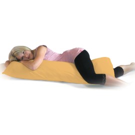 Dukal Cover for side sleeper pillows, 40 x 120 cm, made of high-quality double jersey, 100% cotton, colour: yellow