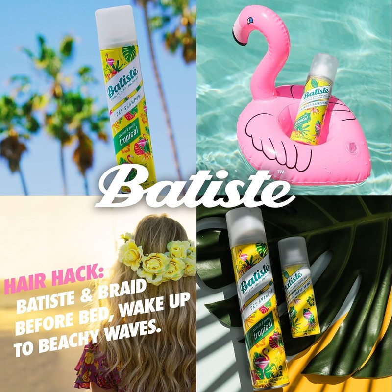 CHUW7 Batiste Dry Shampoo, Tropical Fragrance, 6.73 Fl. Oz. Pack