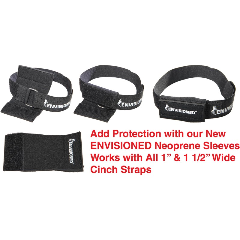 ENVISIONED Premium Cinch Straps with Stainless Steel Metal Ring (Buckle)
