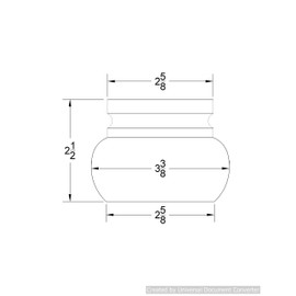 Highland Manor Wood Products Square Welsh Bunfoot - 2 1/2" Tall x 3 3/8" Diameter (Set of 4) (Pine)