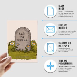 18th Birthday Card - Funny 18 Birthday Card for Girls or Boys - Happy Birthday Card for 18 Year Old Daughter, Son, Niece, Nephew, Sister or Friend - Childhood Greeting Card