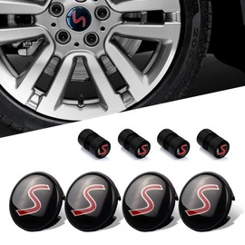 4PCS Car Wheel Center Cap 54mm S Logo Compatible with Mini Cooper Clubman Countryman Paceman Wheel Center Covers