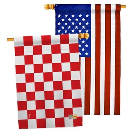 Red Checker House Flags Pack Novelty Merchant Open Sale Store Retail Business Advertisement Promotion USA Applique Small Decorative Gift Yard Banner Made In 28 X 40