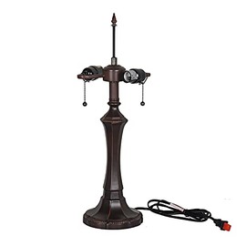 Capulina Tiffany Table Lamp Base Replacement for 16-18 Inches Lampshade Pole Height 24 Inches Bronze Finished Resin Base