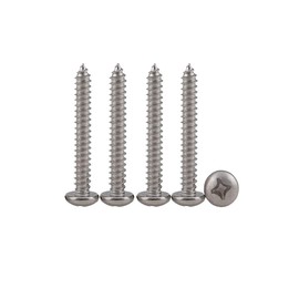 Drenky 100 Pcs Phillips Pan Head Screws 304 Stainless Steel Self-Tapping Screws Self-drilling Wood Screws Standard Cross Groove Full Thread Woodworking Fastener M3 X 20