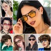 RUNHUIS Vintage Classic 70s Square Sunglasses for Women Men Trendy