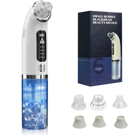 Shiptree Mitesserentferner Porenreiniger Gesicht, Mitesser Entferner Sauger Nase Akne Pickelsauger mit 3 Modi 6 Saugspitzen & Sichtbarem Wassertank, 75 kpa Super Saugkraft