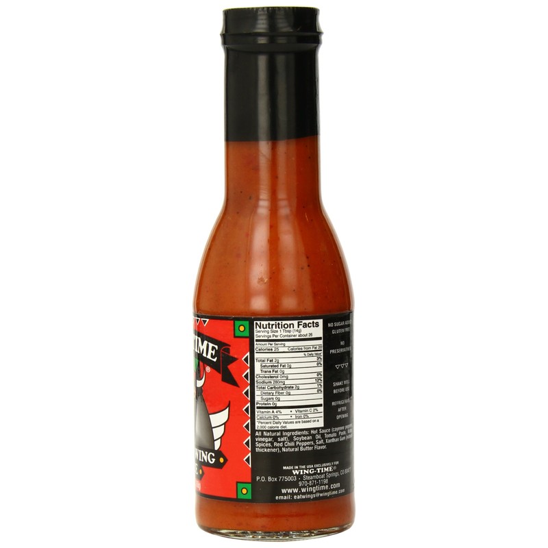 Wing Time Buffalo Wing Sauce, Hot, 13 Ounce