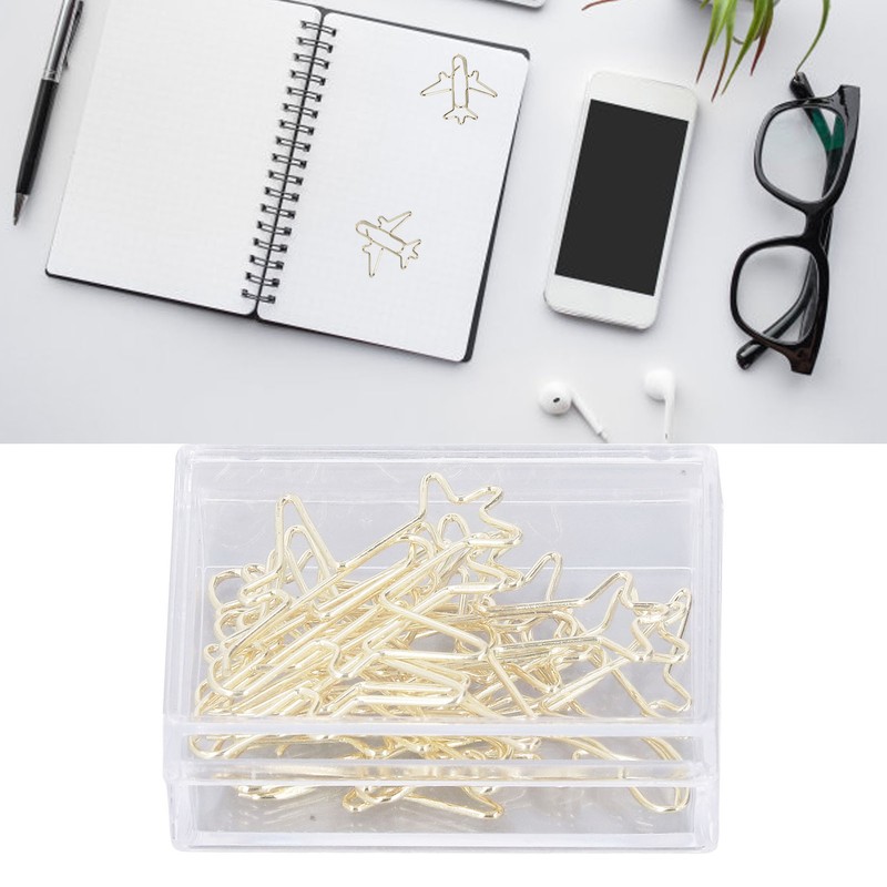 100Pcs Paper Clips Gold Cute Unique Shape Electroplating Process Lightweight
