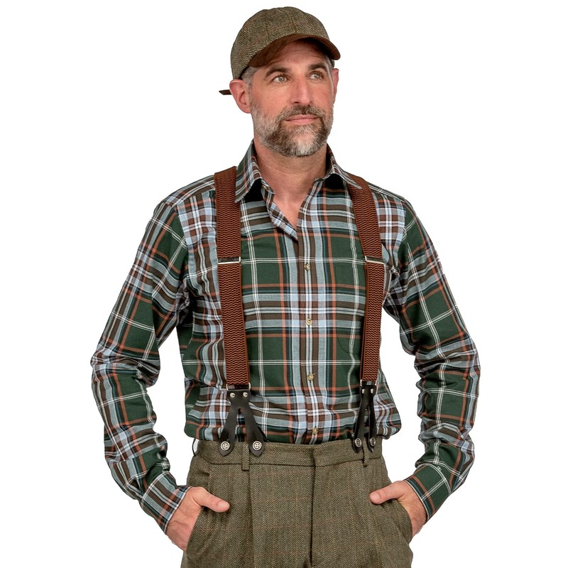 Olata Y-Shape Button-Down Extra Wide Formal Dress Suspenders/Braces - 4cm.