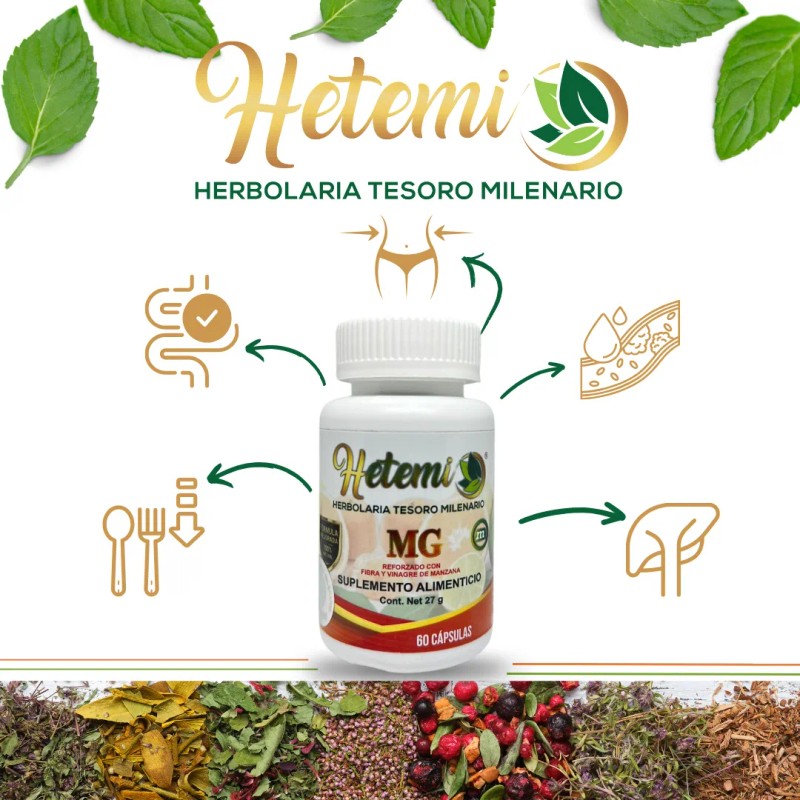 Frasco Mg M Hetemi, Con 60 Capsulas De Fibra De