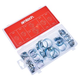 Amtech S6290 Assorted Hose Clamp, Jubilee Clips, 26-Piece