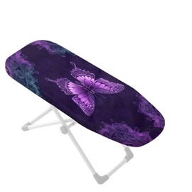 Boho Mandala Butterfly Print Ironing Board Cover Small, Elastic Anti Slip Iron Board Protector Scorch and Stain Resistant Table Top Ironing Cover Heavy Duty