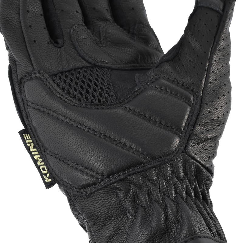 Komine GK-255 Protective Leather Mesh Gloves for Motorcycles Black L