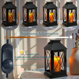Candle Warmer Lamp with Timer,Compatible with 3 Wick Candles/Large Candel Jars,Vintage Lamp Candle Warmer Lantern,Dimmable Candle Lamp Warmer Farmhouse,Fully Enclosed Designed and Hanging Up-Black