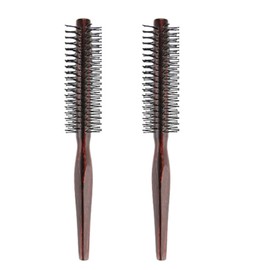 HIXNUG 2 Pieces Round Brush Small Mini Round Hair Brush Hair Styling Nylon Bristles brush Drying Styling Roll Hairbrush