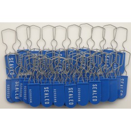 Electric Meter Box Security Seal Wire Padlock Blue Marked Sealed Pack of 50