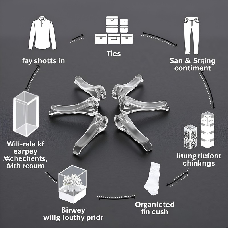 100Pcs Transparent U Shaped Plastic Alligator Clips Shirts Folding Clips