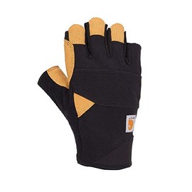 Carhartt Men's Padded Palm Fingerless Glove, Black Barley, Large