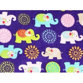 'NuggleBuddy Moist Heat & Aromatherapy Organic Rice Pack for Microwave. Darling Purple Elephant Fabric Infused with Sweet Lavender Aromatherapy.