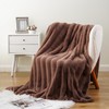 Battilo Brown Faux Fur Throw Blanket, Rabbit Fur Blanket for