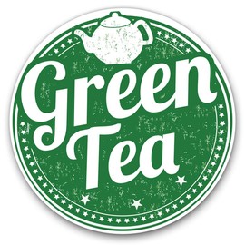Vinyl Stickers (Set of 2) 10cm - Green Tea Healthy Organic Tea Cup Decals for Laptops,Tablets,Luggage,Scrap Booking,Fridges, 5171