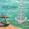 FLYOW Anchor Necklace 925 Sterling Silver Anchor Pendant Sailor Necklace