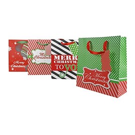 Set of 4-10" x 8" Christmas Gift Bags! - Christmas Gift Bags Perfect for Christmas Parties, Party Favors, Gift Giving, and More!